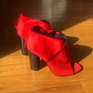 Aldo Red Peep Toe Heels
